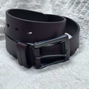 Carhartt Thick Leather Belt 38 Inch Brown Heavy Brushed Metal Buckle NWOT  38